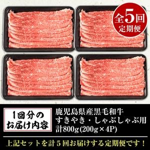 No.728 ＜定期便・全5回(連続)＞鹿児島県産黒毛和牛すきやき