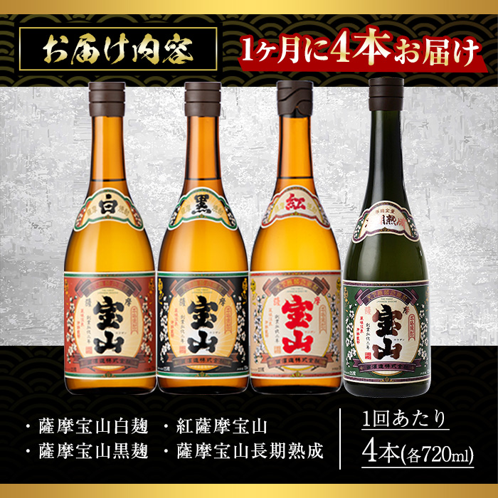 No.997 ＜定期便・全3回(連続)＞薩摩宝山4点セット(白・黒・