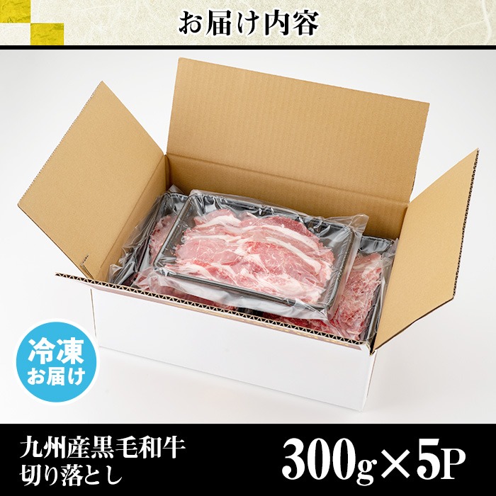 No.1011 九州産 黒毛和牛肉の切り落とし(計1.5kg・300g×5P)牛肉 