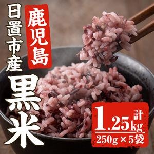 No.466 日置市産宮田黒米(計1.25kg・250g×5袋) 国産 九州産 お米 