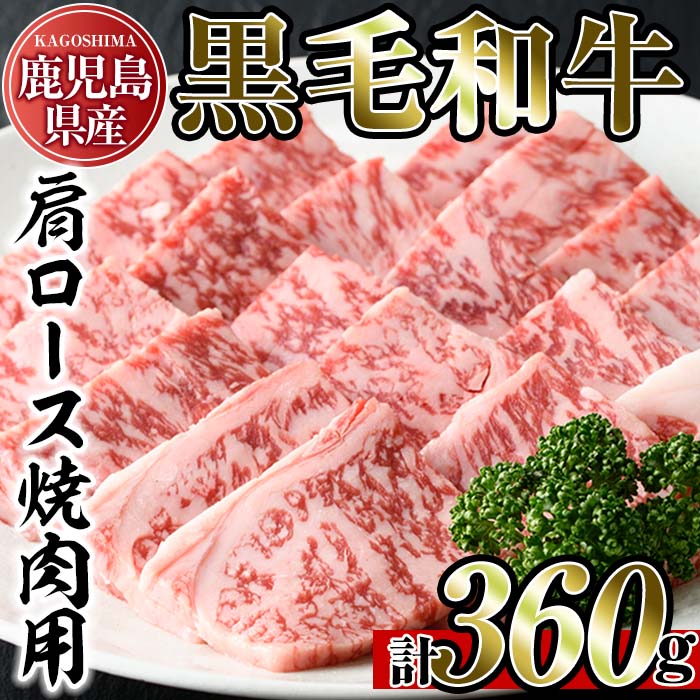 No.789 鹿児島県産黒毛和牛肩ロース！焼き肉用(計360g・180g×2