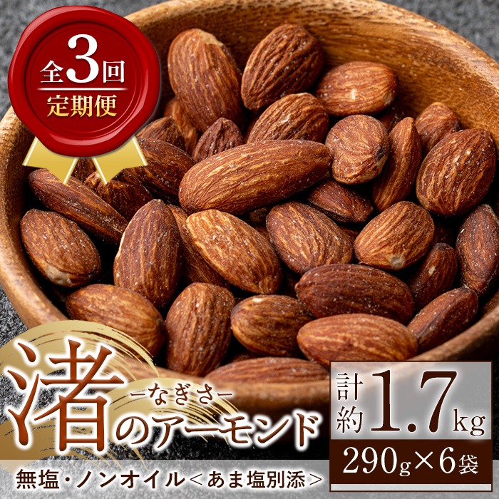 No.1035-C ＜定期便・連続3回＞渚のアーモンド(計1.74kg・290g×6