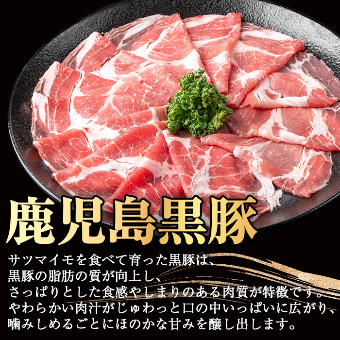 鹿児島黒毛和牛 鹿児島黒豚しゃぶしゃぶセット(300g×2P・計600g)【ナンチク】A1-v01