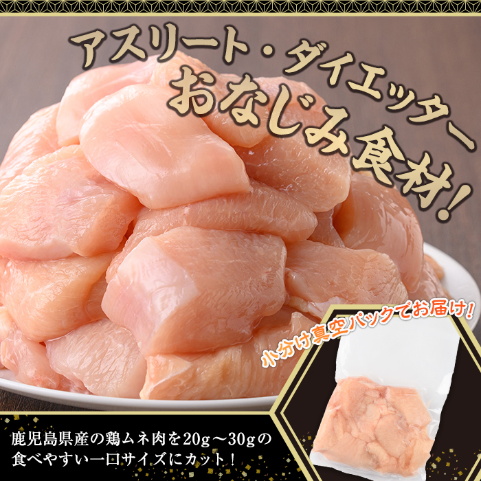 鹿児島県産若鶏ムネ肉(計2.5kg・250g×10P)【株式会社羽根】A574