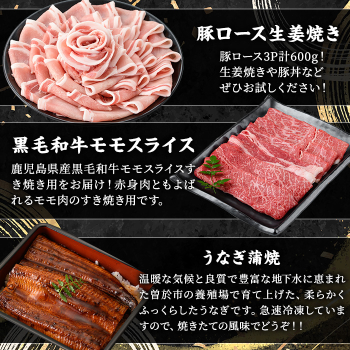 ＜定期便・全8回(連続)＞毎月違うお品をお届け！お楽しみ定期便(合計4.8kg以上) 牛肉 豚肉 定期便 【ナンチク・西日本養鰻】 T48