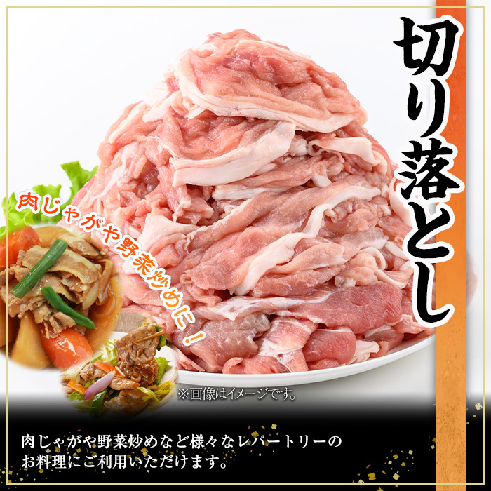 鹿児島県産豚肉切り落とし(計4kg・500g×8P) 豚肉 切り落とし 小分け【株式会社羽根】A725