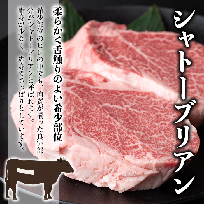 鹿児島和牛シャトーブリアンステーキ(計300g・2枚)【居食肉】B165-v02