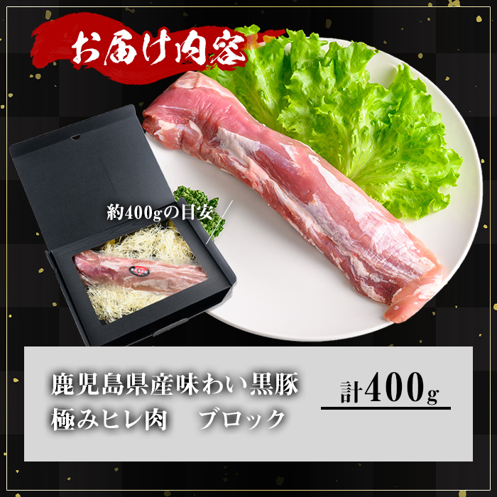 ＜内容量が選べる！＞かごしま味わい黒豚 極みヒレ肉 (400g)【KNOT】 A616 400g