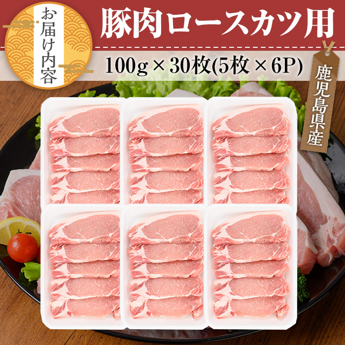 鹿児島県産豚肉ロースカツセット(計30枚・5枚×6P) 鹿児島県産 冷凍 豚肉【TRINITY】A678