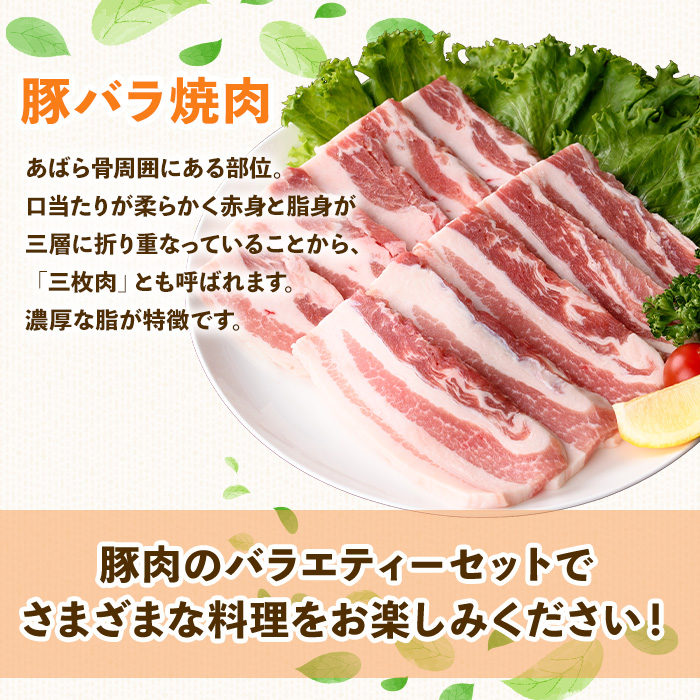 鹿児島県産豚バラエティー焼肉セット(合計2.7kg) 豚肉 焼肉 冷凍【ハピネス】A930