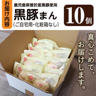 【訳あり】黒豚まん10個入り！化粧箱なし自宅用！【有限会社アグリおおすみ】A188-v01