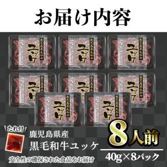 鹿児島県産黒毛和牛ユッケ8人前(40g×8パック) 【カミチク】A229-v01