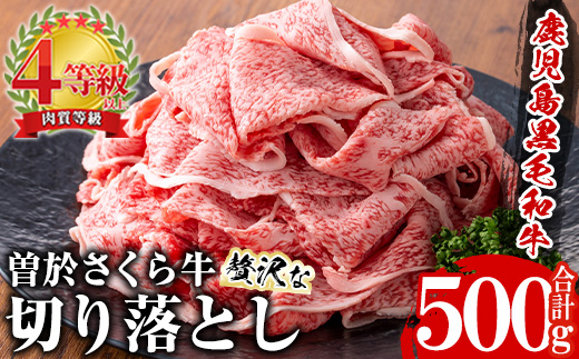 曽於さくら牛 贅沢な切り落とし(合計500g) 黒毛和牛 切り落とし 冷凍【福永産業】A660