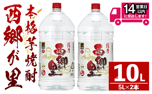 ＜選べる内容量！＞GO!GO!西郷が里 (計10L・5L×2本) 芋焼酎 お酒 本格焼酎 【岩川醸造】A967 2本
