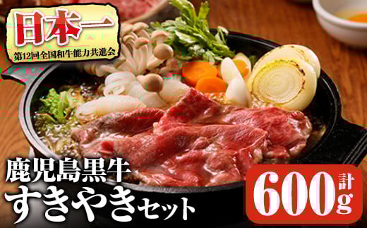 鹿児島黒牛すきやきセット(計約600g)【D-101】【そお鹿児島農業協同組合】B130-v01