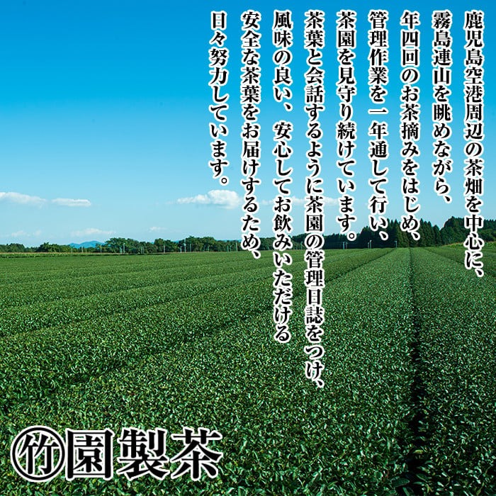 A-019 霧島茶 はやとかおり 雅 詰合せ(100g×3本)【マル竹園製茶】霧島市 緑茶 茶葉 お茶 日本茶