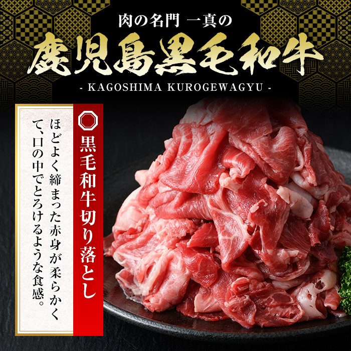 A5-024 鹿児島黒毛和牛切り落とし(800g)【肉の名門　一真】霧島市 国産 牛肉 鹿児島県産 黒毛和牛 肉 精肉 牛 切り落とし 小分け