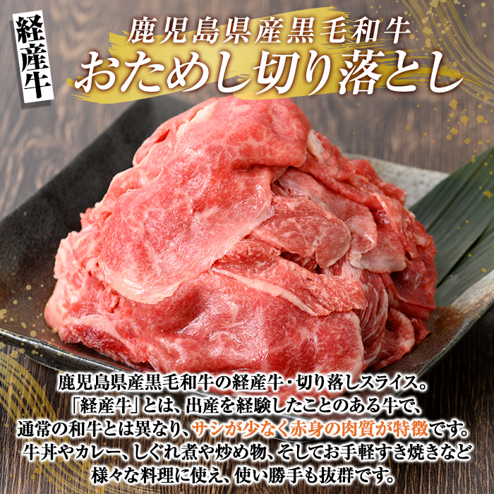 K-323 鹿児島県産黒毛和牛(経産牛)おためし切り落とし(500g)【ビーフ倉薗】霧島市 牛肉 スライス 切落し 国産 鹿児島県産 黒毛和牛 肉 精肉 牛