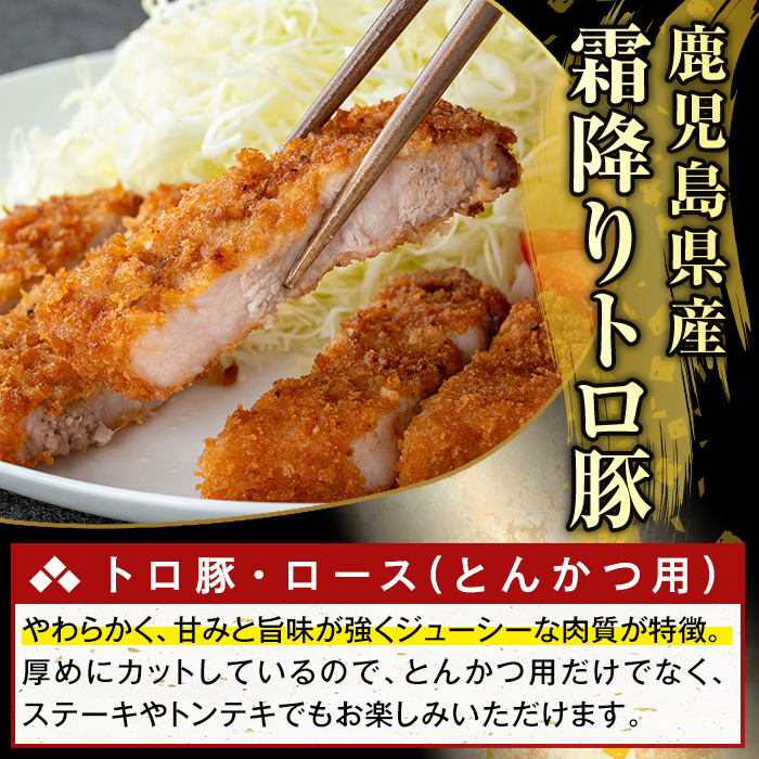 K-382-C 鹿児島県産霜降りトロ豚 ロースとんかつ用(計1.6kg)【ふるさと産直バザール】霧島市 肩ロース 豚カツ トンカツ 豚肉 国産 鹿児島県産 肉 精肉 小分け