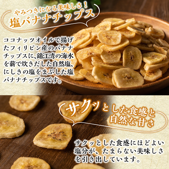 A0-251 錦江湾の自然塩をまぶした塩バナナチップス(合計約1.1kg・140g×8袋)【かわいち国分】霧島市 バナナチップ バナナ ばなな チップス チップ 果物 ドライフルーツ お菓子 スイーツ 塩 天然塩