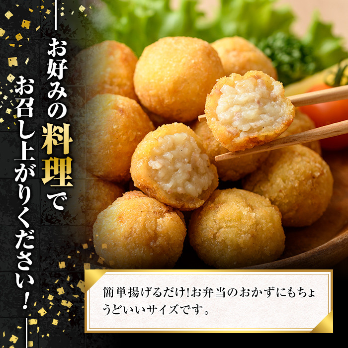 A0-309 かごしま黒豚ひとくちコロッケ(55個)【肉の名門　一真】霧島市 総菜 おかず 揚げるだけ ひと口サイズ