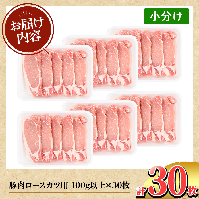 K-311 鹿児島県産 豚肉ロースカツ用(合計30枚セット)【TRINITY】霧島市  国産 冷凍 小分け 豚肉 ぶた ブタ 肉 ロースカツ