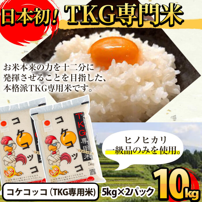 B-108 《令和7年産》日本初！卵かけご飯専用米!コケコッコ(TKG専用米)計10kg(5kg×2パック)【山口米店】お米 精米 白米 米 お米 こめ コメ