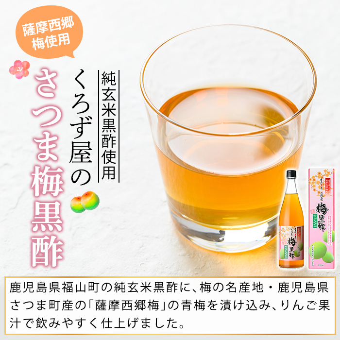 C-020 黒酢詰め合わせセット(4種類・合計5本)【福山物産】霧島市 お酢 ブルーベリー さつま梅 はちみつ 調味料 ビネガー 黒酢ドリンク 詰合せ 詰め合わせ