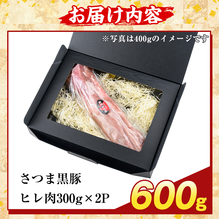 K-484-B 鹿児島県産さつま黒豚 ヒレ肉(計600g)【ふるさと産直バザール】霧島市 ヒレ肉 黒豚 国産 鹿児島県産 肉 精肉