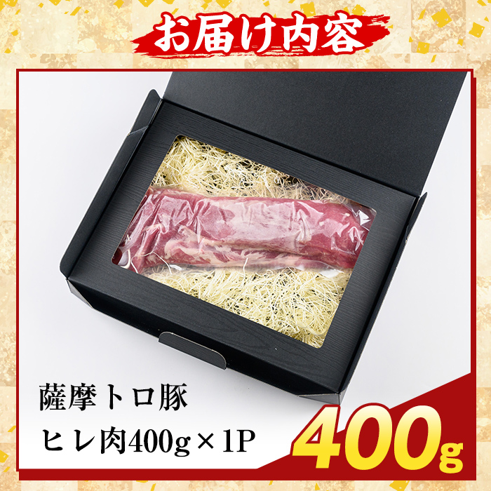 K-486-A 鹿児島県産 薩摩トロ豚 ヒレ肉(計400g)【ふるさと産直バザール】霧島市 ヒレ肉  国産 鹿児島県産 肉 精肉