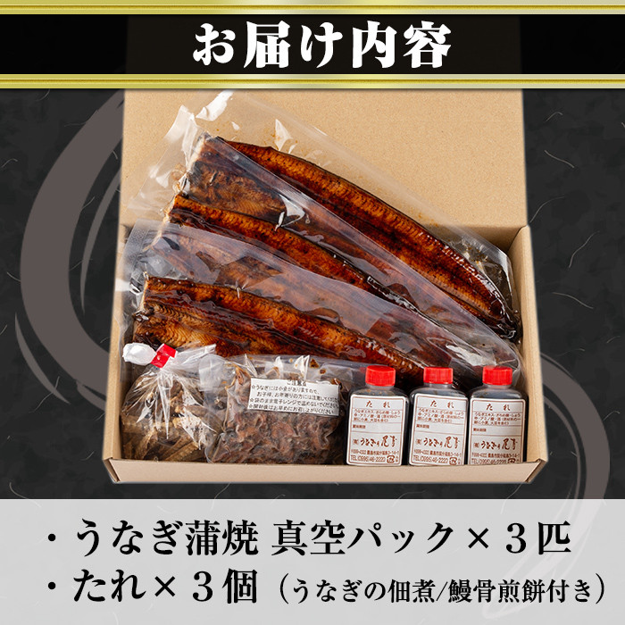 D-037 鹿児島産うなぎ蒲焼セット【うなぎの尾方】霧島市 国産 鹿児島県産うなぎ 蒲焼き