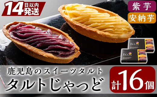 A0-252 鹿児島のスイーツタルト・タルトじゃっど(各8個入×2箱・計16個)【徳重製菓とらや】