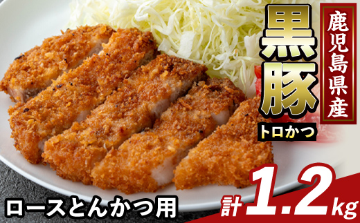 K-373-B かごしま味わい黒豚 とんかつ用ロース肉・トロかつ(計1.2kg)【ふるさと産直バザール】霧島市 ロース トンカツ 豚カツ トンテキ 豚肉 国産 鹿児島県産 肉 精肉 小分け
