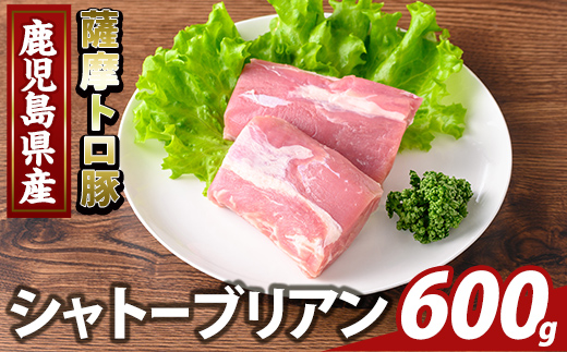 K-487-B 鹿児島県産 薩摩トロ豚 シャトーブリアン(計600g)【ふるさと産直バザール】霧島市 シャトーブリアン ヒレ肉  国産 鹿児島県産 肉 精肉