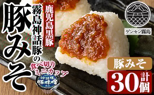 Z6-012-B 霧島神話豚の豚みそ！(豚味噌30個)【富士食品】霧島市 豚肉 豚味噌 ミソ 味噌 ご飯のお供 調味料 おかず 小分け 和風 惣菜 お弁当