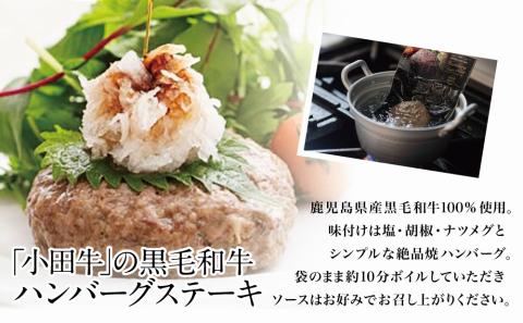 【プレミアムブランド】鹿児島県産黒毛和牛「小田牛」 牛肉100％ ハンバーグステーキ 4個（120g×4）