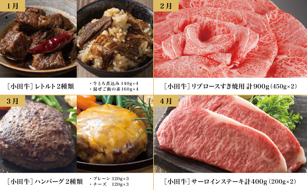 【全12回】プレミアムブランド「小田牛」定期便［～雅～］ 鹿児島県産 黒毛和牛 ステーキ すき焼き 焼肉 焼き肉 BBQ ハンバーグ 餃子 ぎょうざ 焼売 しゅうまい レトルト カレー パスタソース 牛トロ煮込み コンビーフ ローストビーフ 常温 冷凍 小田畜産 南さつま市