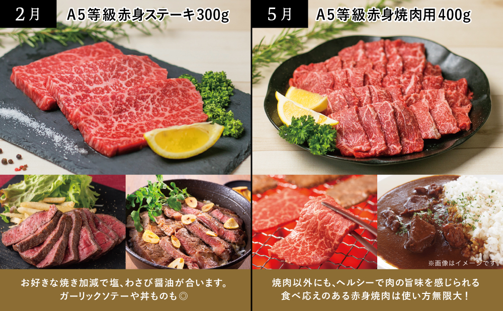 【定期便 全4回】A5等級 鹿児島県産 黒毛和牛赤身定期便 赤身定期便 赤身肉 ヘルシー ステーキ すき焼き しゃぶしゃぶ 焼肉 ローストビーフ ブロック お肉 国産 牛肉  カミチク 南さつま市