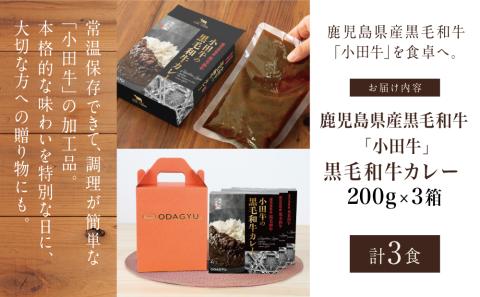 【プレミアムブランド】鹿児島県産黒毛和牛「小田牛」 黒毛和牛カレー 3食（200g×3）