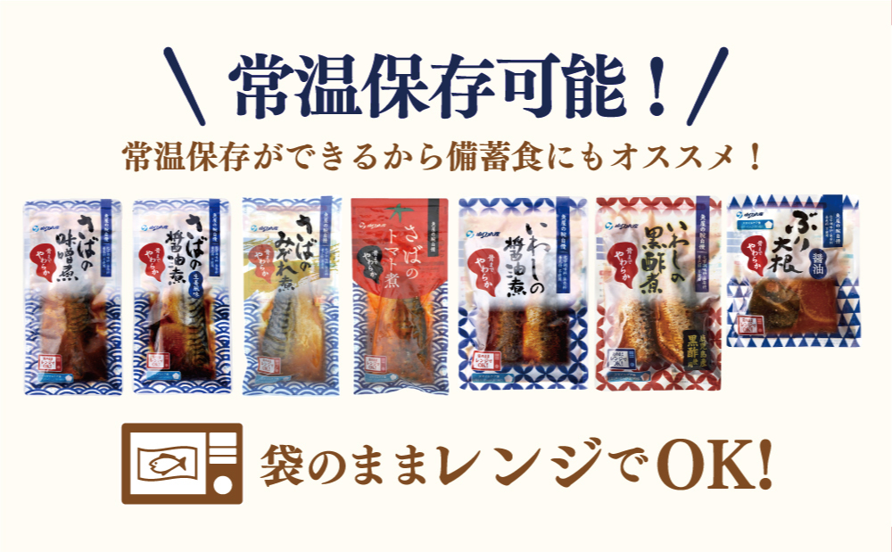 【袋のままレンジでOK】 魚屋の腕自慢　煮魚12袋セット（7種）