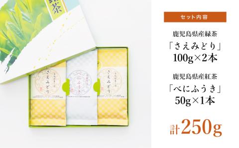 【日本茶AWARD受賞】鹿児島緑茶と紅茶のセット（計250g）