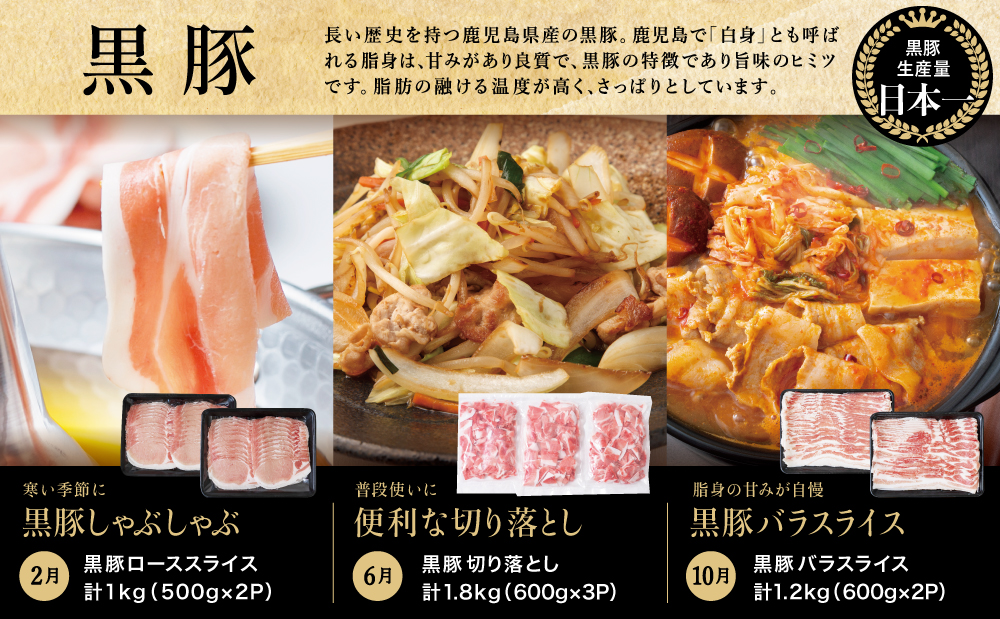 【定期便 全6回】スターゼン厳選お肉の定期便（鹿児島県産黒毛和牛・黒豚）