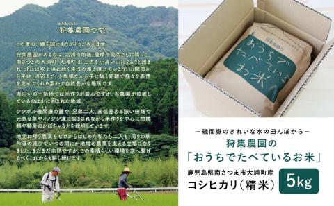 【令和6年産】＜新米・8月発送開始＞ 狩集農園の我が家で食べてるお米 5kg
