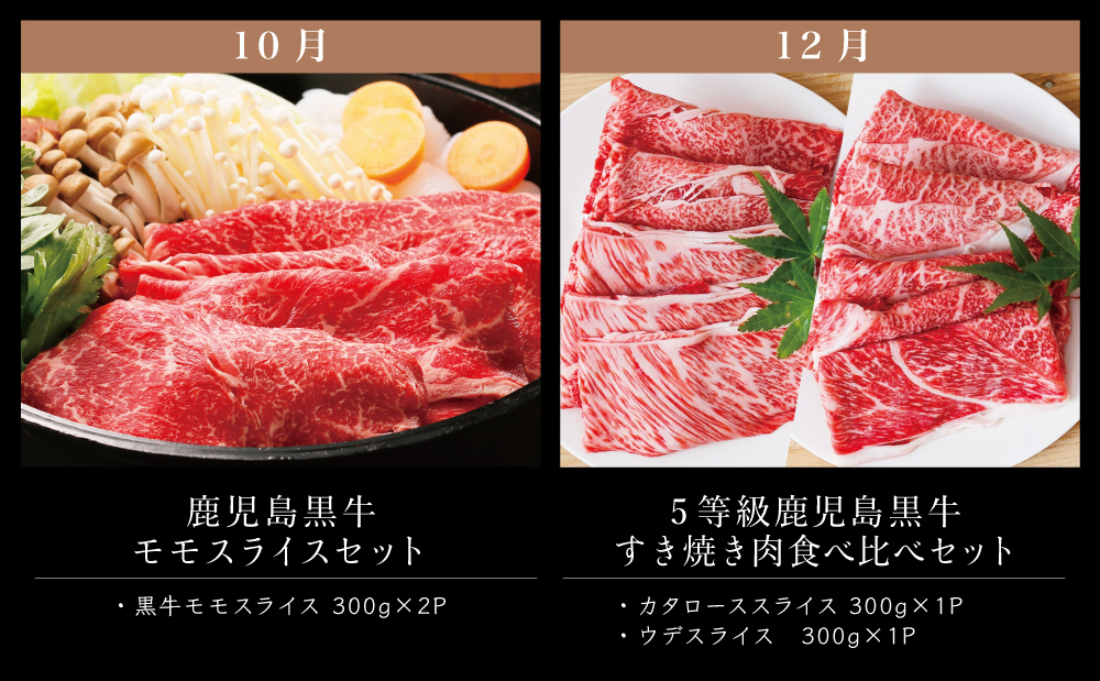 【JA食肉かごしま】鹿児島黒牛 定期便（全6回） かごしまブランド 黒毛和牛 和牛 牛肉 お肉 霜降り 赤身 ステーキ 焼肉 焼き肉 バーベキュー BBQ すき焼き しゃぶしゃぶ 食べ比べ 定期便 JA食肉かごしま 南さつま市