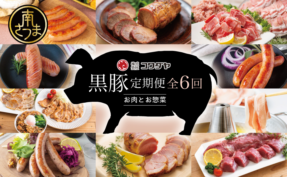 【定期便 全6回】黒豚のプロフェッショナル「コワダヤ」の厳選黒豚味わい尽くしコース しゃぶしゃぶ 生姜焼き 焼き豚 焼豚 ウインナー ソーセージ ロース 切落し 切り落とし 鹿児島県産 冷凍