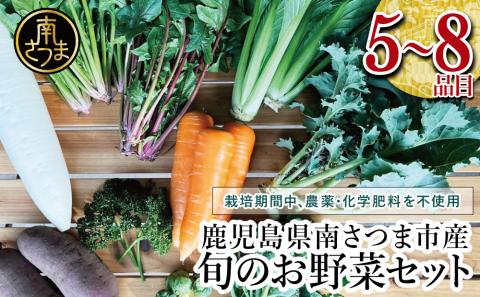 [鹿児島県南さつま市産]福元農園 旬のお野菜 おまかせセット 1箱(5〜8品目) 野菜 詰め合わせ 数量限定 鹿児島 南さつま市