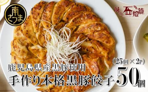 【鹿児島県産】手作り本格黒豚餃子 50個 （25個×2P）
