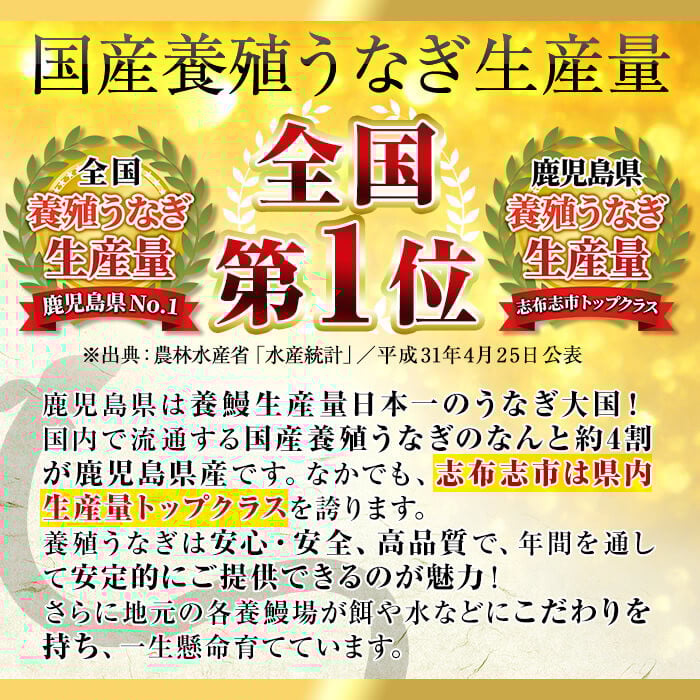 日ノ本一の鰻の蒲焼き＜特大＞4尾セット(計940g以上) うなぎ 鰻 ウナギ 国産 鹿児島県産 九州産 蒲焼き 冷凍 うな重 ひつまぶし d0-027