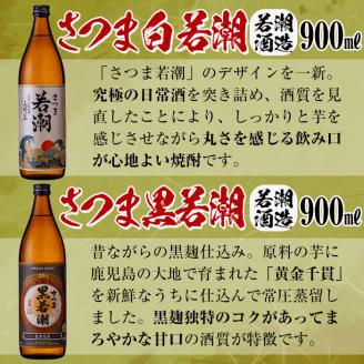 ＜入金確認後、2週間以内に発送！＞志布志焼酎「志」若潮セット 計4本(4種、720ml・900ml) a9-018-2w