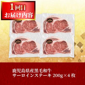 【定期便全2回】鰻と肉の定期便！ステーキ4枚と鰻蒲焼4尾をお届け！ t0054-004